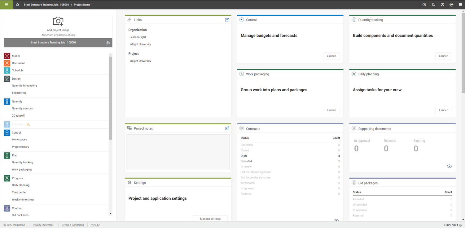 InEight Change - Page Navigation