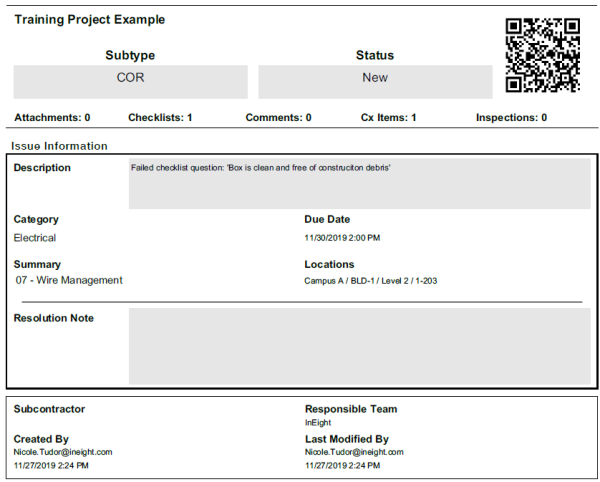 InEight Legacy Completions - Access and Review Report Output