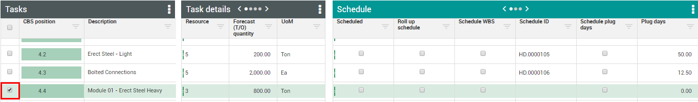 InEight Control - Schedule Data Block