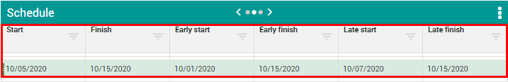 InEight Control - Schedule Data Block