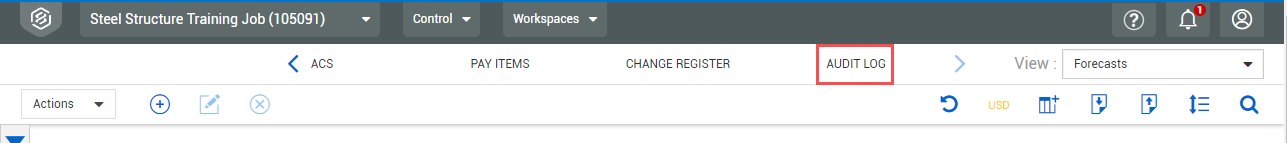 InEight Control - Audit Log - Integration