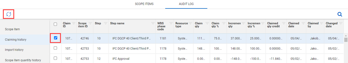 InEight Design - Audit log