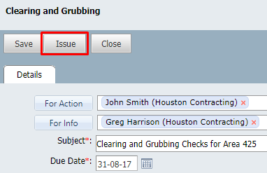 InEight Document Classic - Issuing a New Checklist