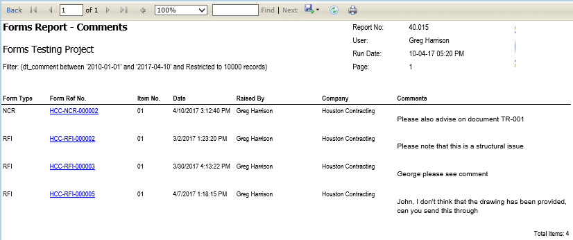 InEight Document Classic - 015 - Report – Comments