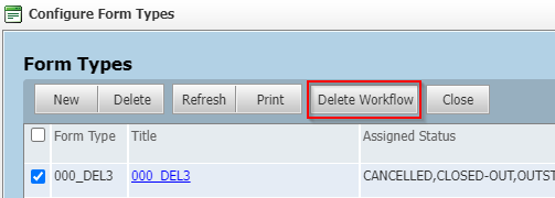 InEight Document Classic - Remove a workflow from a form