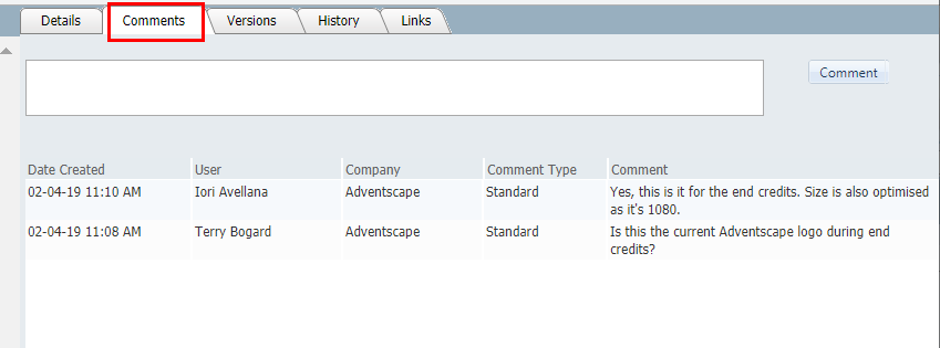 InEight Document Classic - Project Gallery Comments