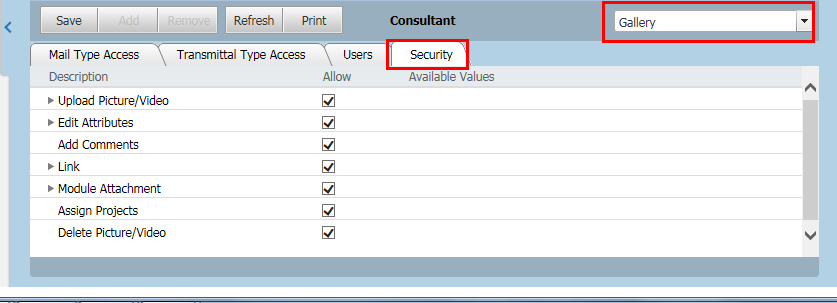 InEight Document Classic - Security Attributes