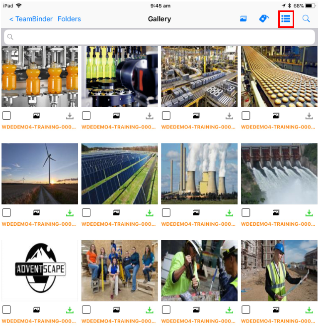 Data Selection View Ios InEight Document Classic - iOS App View Options