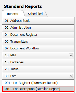 InEight Document Classic - Lot Reports