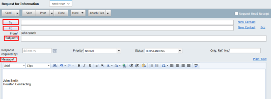 InEight Document Classic - Creating New InEight Document Mail
