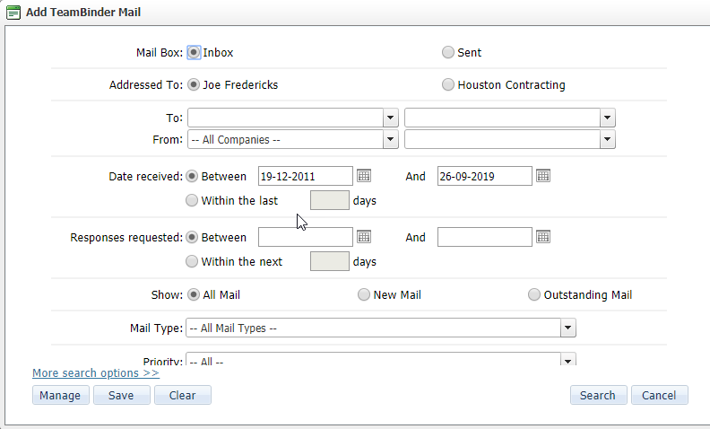 InEight Document Classic - Manually Linking Mail