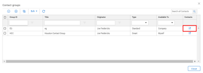 Click Edit icon to edit details in contact group panel