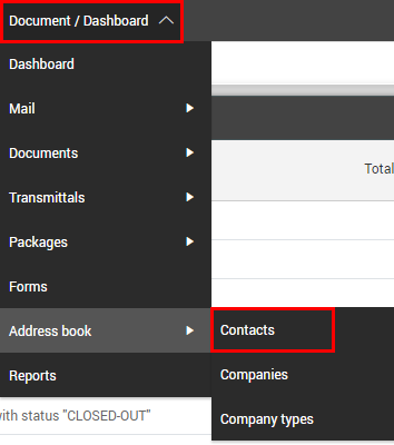 Contacts selection in Address Book from Module menu