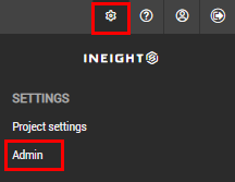 Select Admin from Cogwheel icon settings