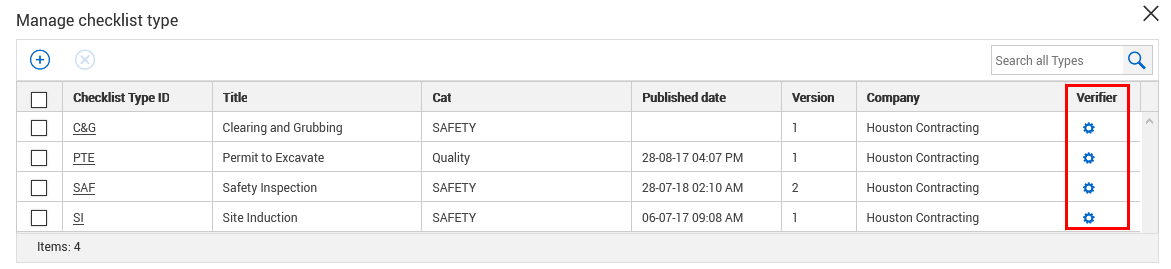 InEight Document - Restrict Verifiers based on Checklist Type