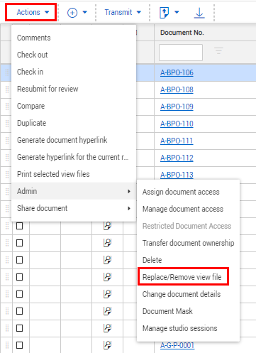 Replace/Remove view file selected in Action-admin menu 1