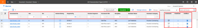 Document Search box or filters, downloads, red  in Document Review screen