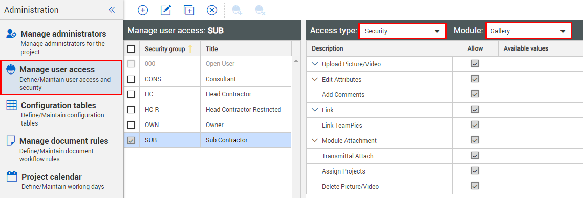 InEight Document - Security Attributes