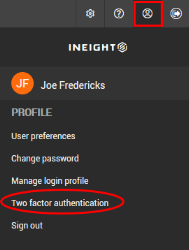 Two factor authenticatio in profile settimgs