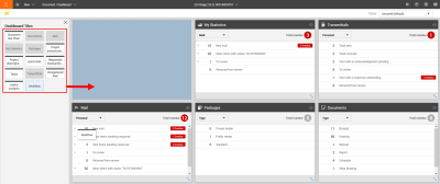 Drag and drop module tile widgets in the Document dashboard
