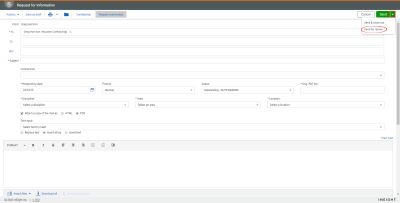 Send for review with arrow icon to send mail for review