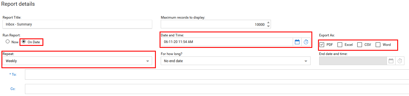 InEight Document - Scheduling of Reports