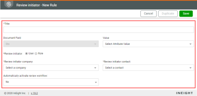 Select title and status value in Review initiator panel