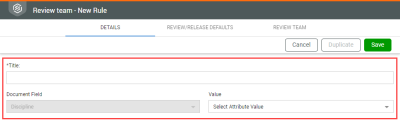 Select title and status value in Review team panel