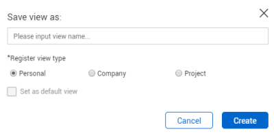 Save view as panel from View dropdown menu