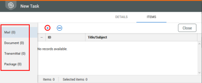 Add task item in itens tab with InEight Document modules