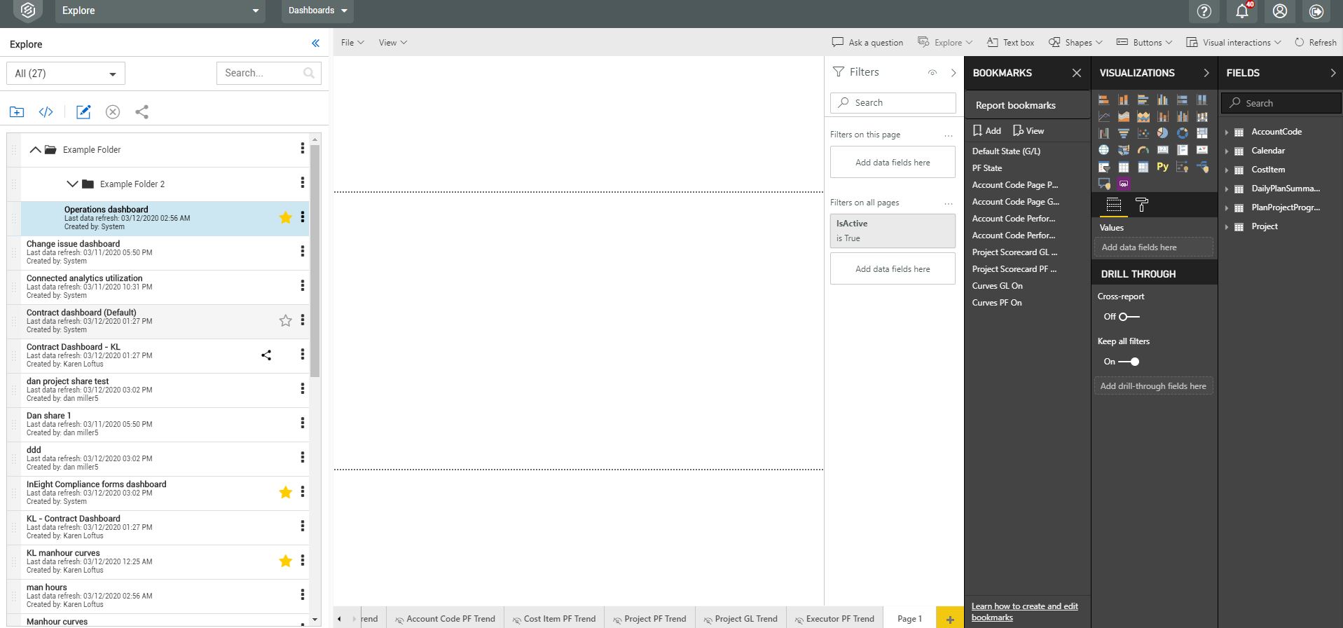 InEight Explore - Custom Dashboards
