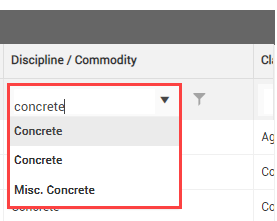 InEight Plan - Columns