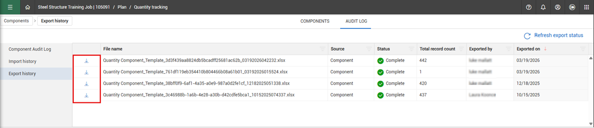 InEight Plan - Component Audit Log