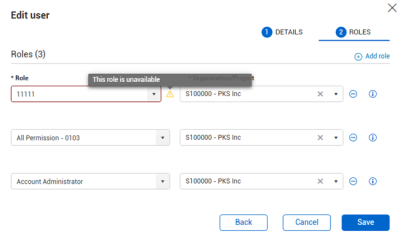 Assigned role status is unavailable