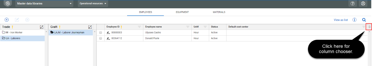 InEight Platform - Cost Centers