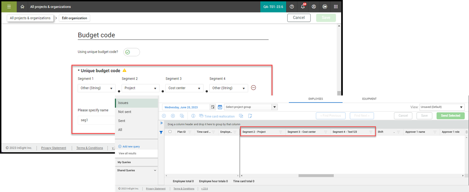 InEight Progress - Time Center Navigation