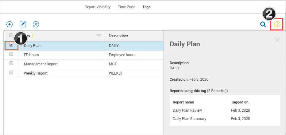 InEight Report - Settings Tab