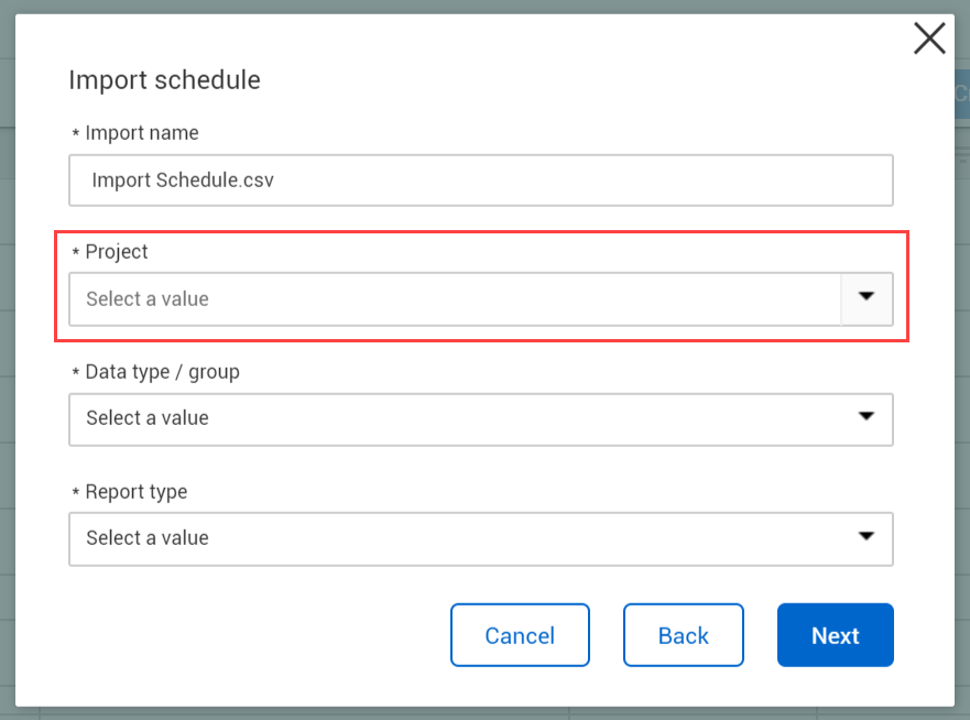 InEight Report - Schedules Tab