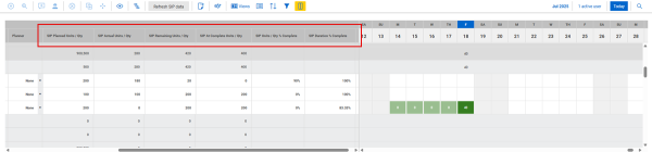 select SIP Units/QTY columns in Column Chooser
