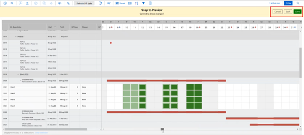 Snap To preview changes