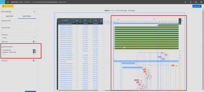 Baseline and Snapshot print settings