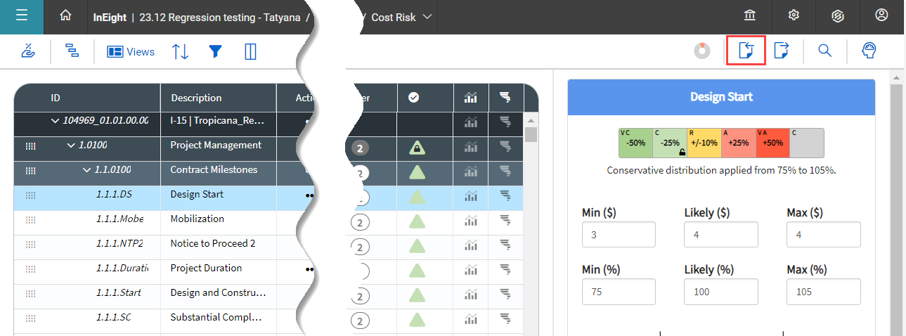 InEight Schedule - Import Cost Risk Items