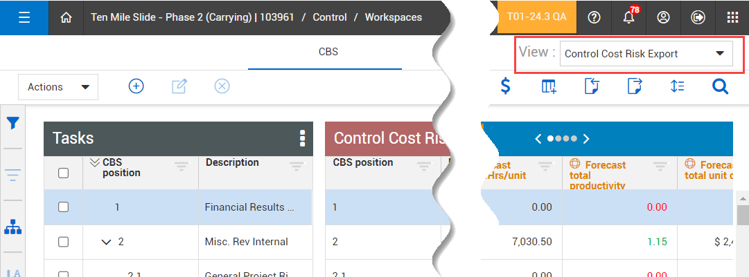 InEight Schedule - Control Cost Risk Export