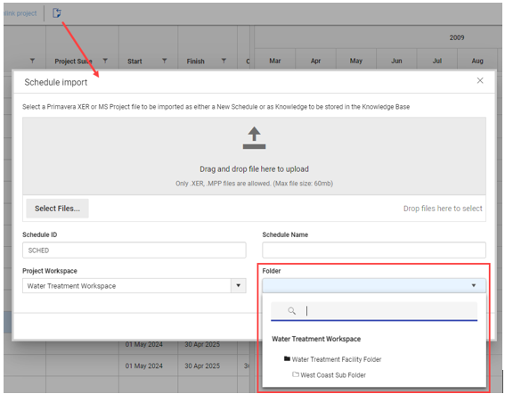 InEight Schedule - Project List View