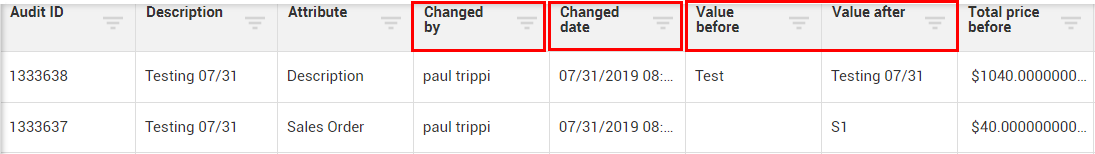 InEight Control - Audit Log