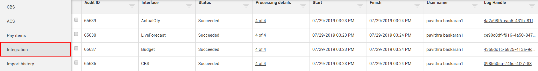 InEight Control - Audit Log