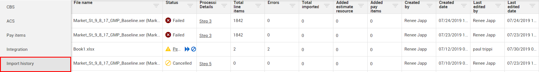 InEight Control - Audit Log