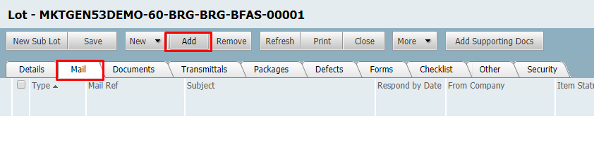 adding required items not related to menu items -... InEight Document Classic - Adding Items to a Lot