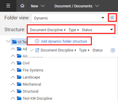 Select Add dynamic folder structure in Structure dropdown menu