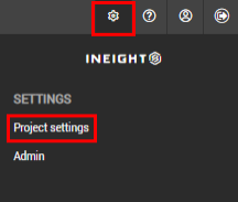 Select Project settings from Cogwheel icon settings